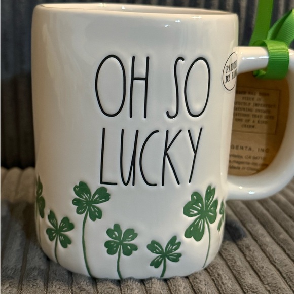 Rae Dunn White and Green 'Oh So Lucky' Mug - Picture 3 of 5